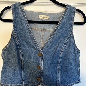 Madewell Denim Vest with Button Closure